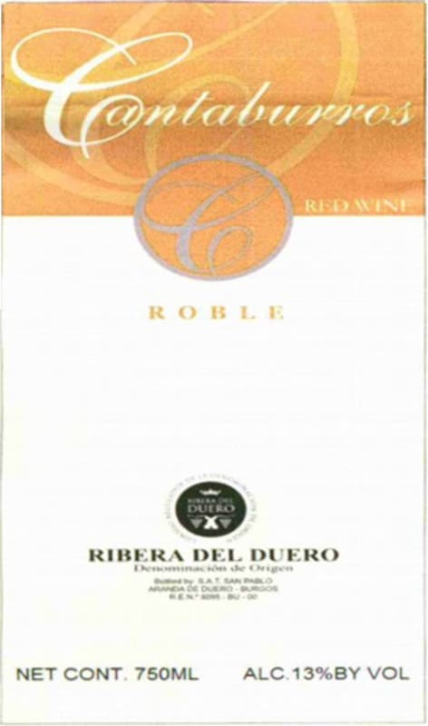 Cantaburros Roble 2012 Front Label