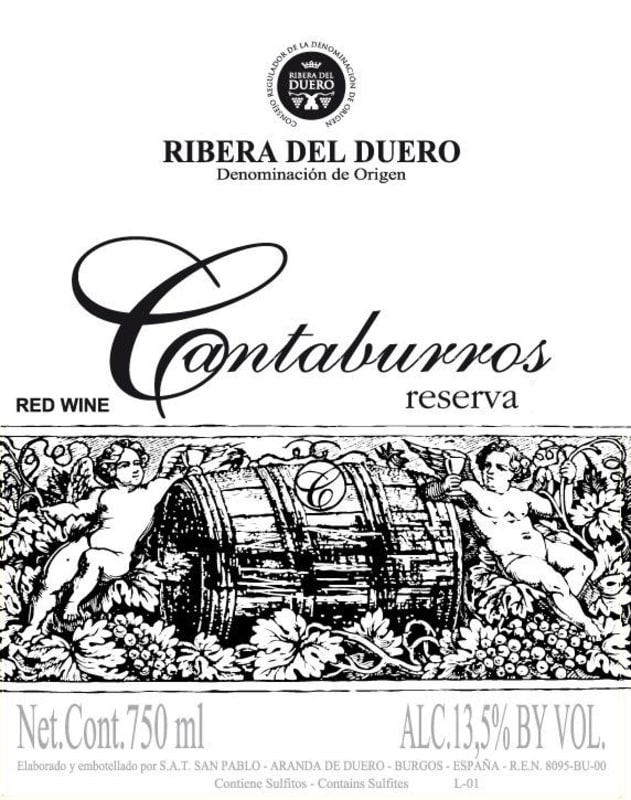 Cantaburros Reserva 2009 Front Label