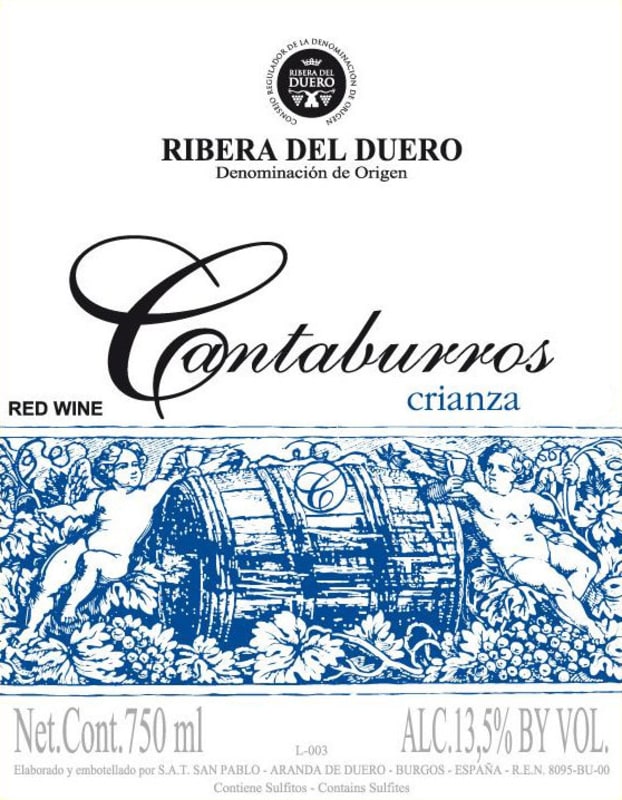 Cantaburros Crianza 2012 Front Label
