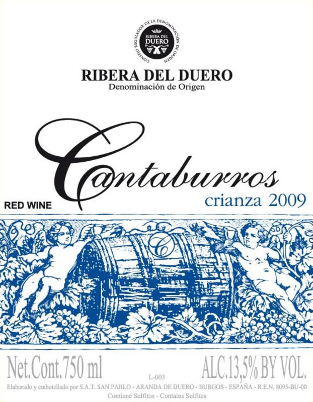 Cantaburros Crianza 2009 Front Label