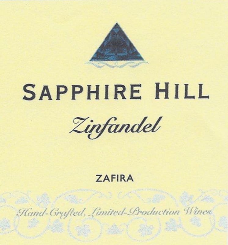 Sapphire Hill Vineyards Zafira Zinfandel 2010 Front Label