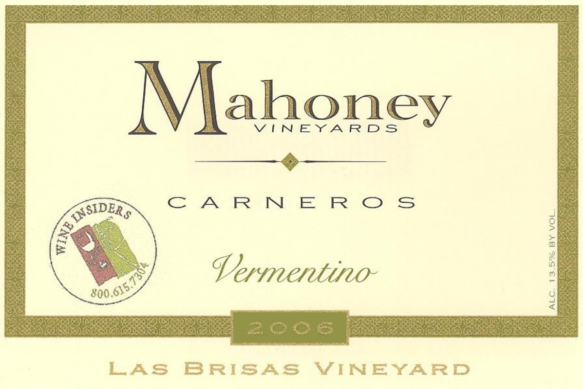 Carneros Wine Company Mahoney Vineyards Las Brisas Vineyard Vermentino 2006 Front Label