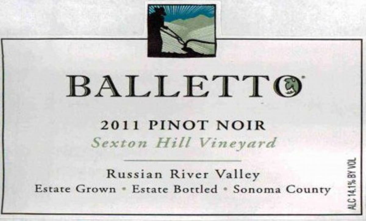 Balletto Winery Sexton Hill Vineyard Pinot Noir 2011 Front Label