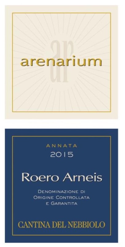 Cantina Del Nebbiolo Arenarium Roero Arneis 2015 Front Label