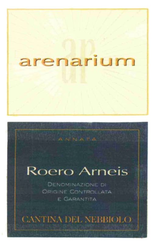 Cantina Del Nebbiolo Arenarium Roero Arneis 2014 Front Label