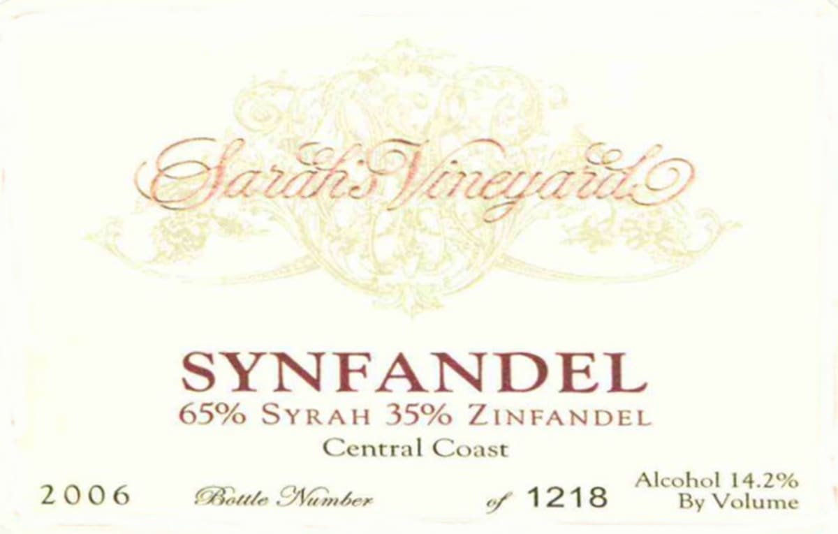 Sarah's Vineyard Synfandel 2006 Front Label