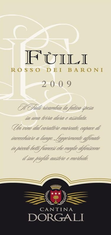 Cantina Dorgali Isola dei Nuraghi Fuili 2009 Front Label