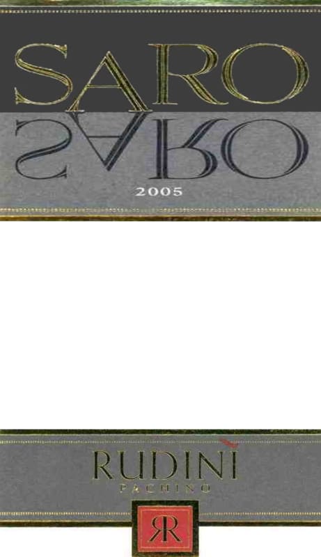 Cantina Feudo Rudini Eloro Pachino Saro Nero d'Avola 2005 Front Label