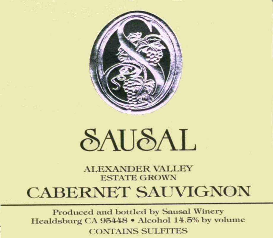 Sausal Winery Estate Cabernet Sauvignon 2005 Front Label