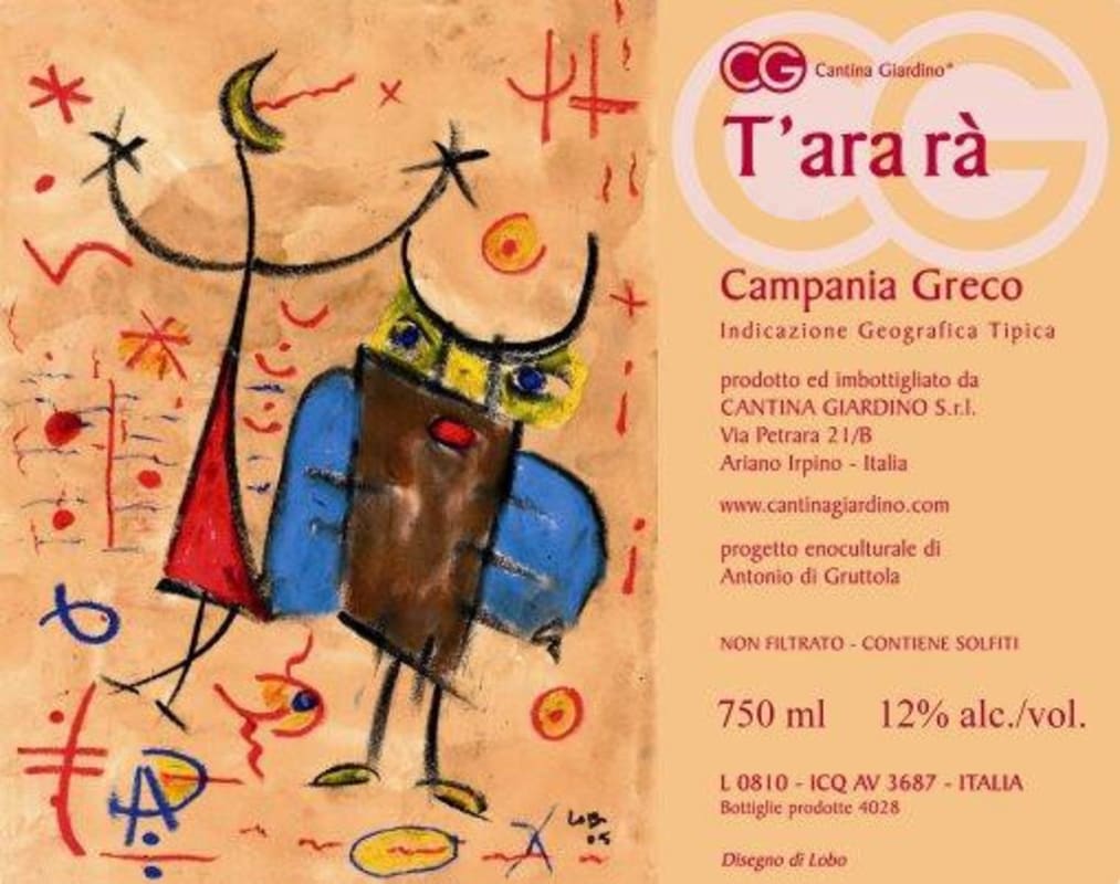 Cantina Giardino Campania T'Ara Ra Greco 2011 Front Label