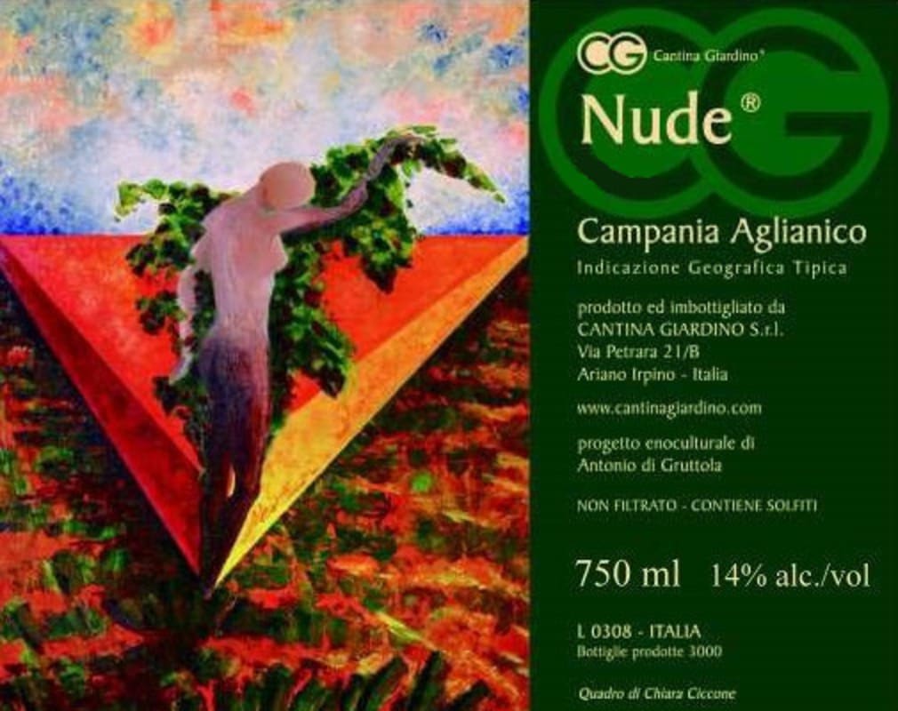 Cantina Giardino Irpinia Nude Aglianico 2007 Front Label