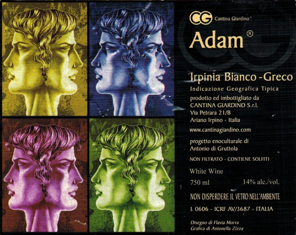 Cantina Giardino Irpinia Adam Greco Bianco 2007 Front Label