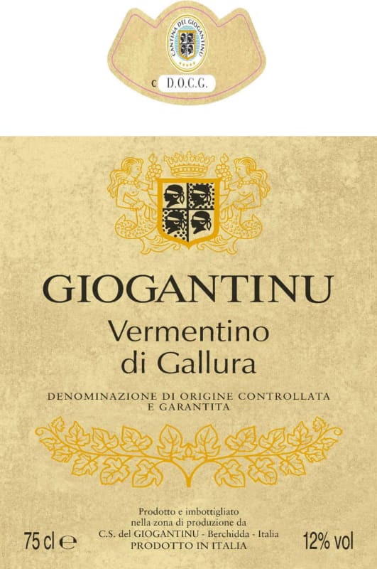 Cantina Giogantinu Vermentino di Gallura 2013 Front Label