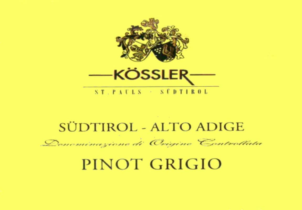 Cantina Koessler Sudtirol-Alto Adige Pinot Grigio 2014 Front Label