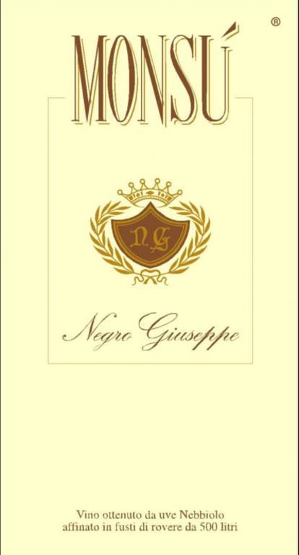 Cantina Negro Giuseppe Langhe Monsu Nebbiolo 2012 Front Label
