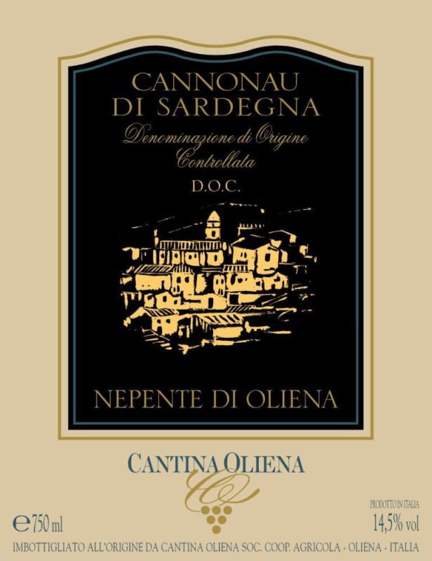 Cantina Oliena Cannonau di Sardegna Nepente di Oliena 2012 Front Label