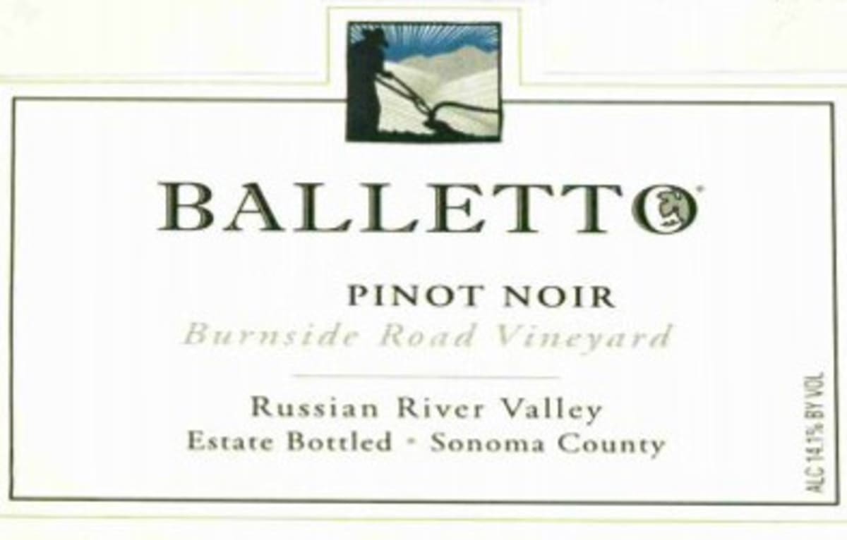 Balletto Winery Burnside Road Pinot Noir 2011 Front Label