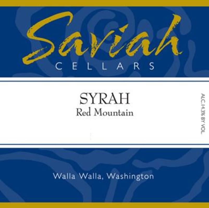 Saviah Red Mountain Syrah 2008 Front Label