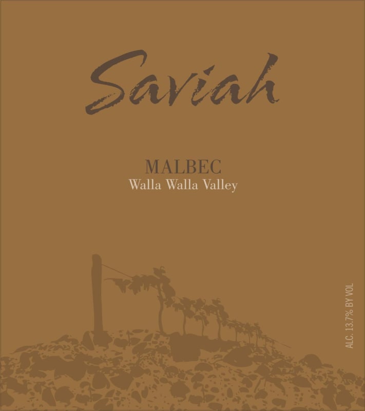 Saviah Malbec 2012 Front Label