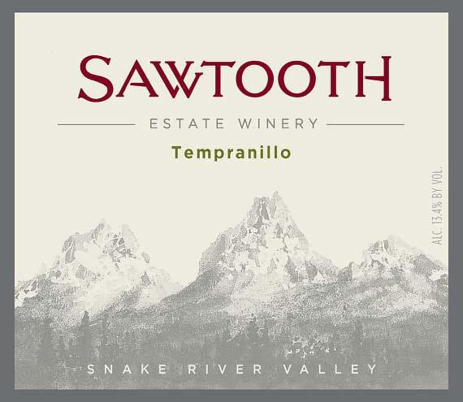 Sawtooth Tempranillo 2012 Front Label