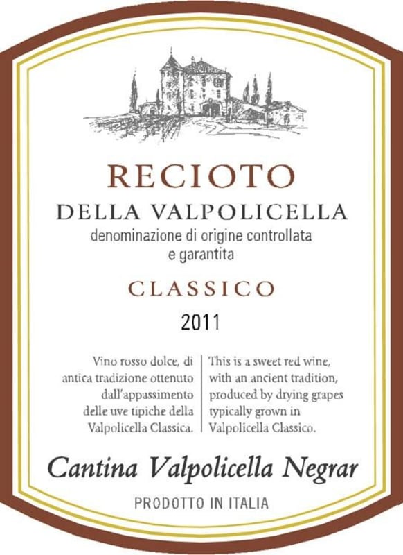 Cantina di Negrar Recioto della Valpolicella Classico 2011 Front Label