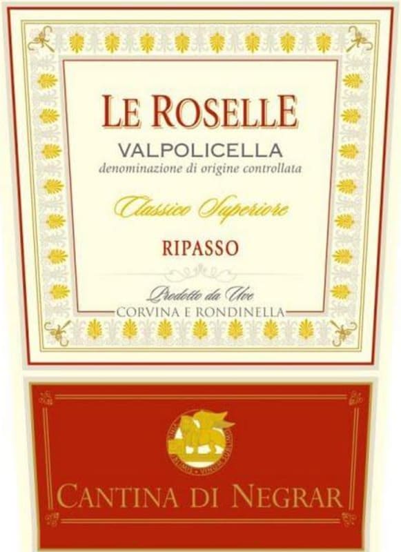 Cantina di Negrar Le Roselle Valpolicella Ripasso Classico Superiore 2012 Front Label