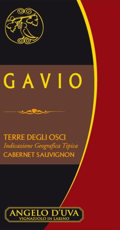 Cantine Agnelo D'Uva Terra degli Osci Gavio Rosso 2013 Front Label