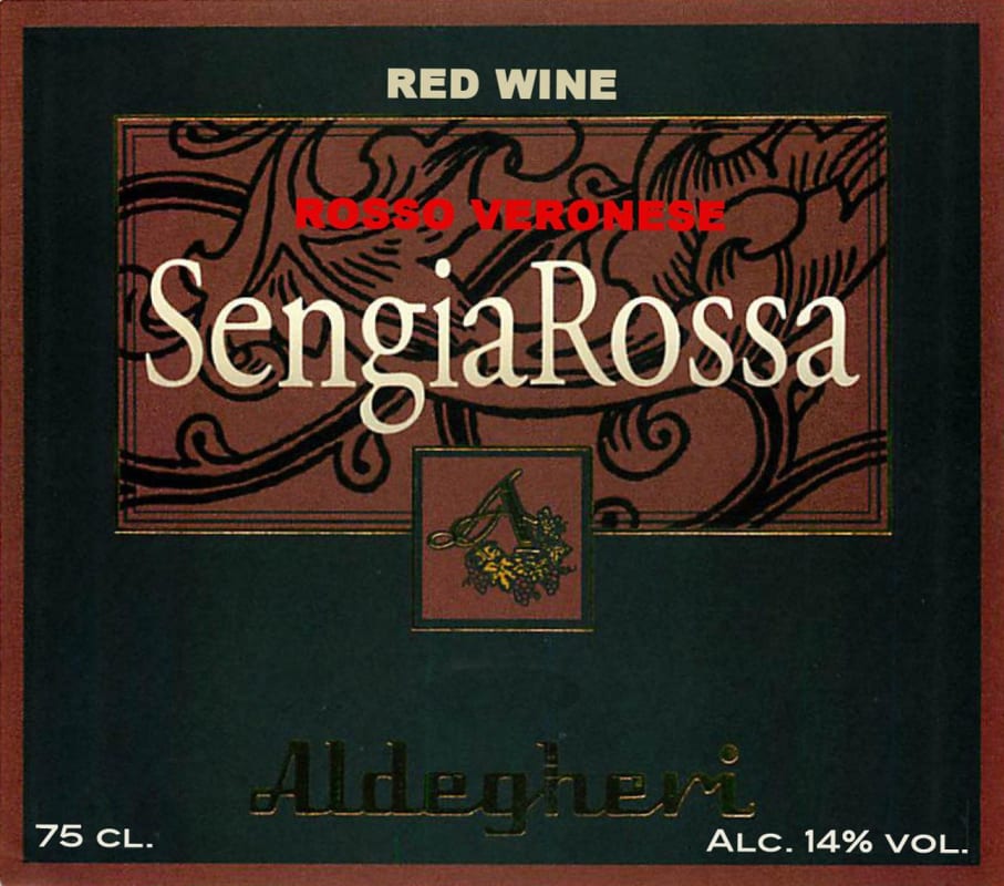 Cantine Aldegheri Sengia Rossa 2012 Front Label