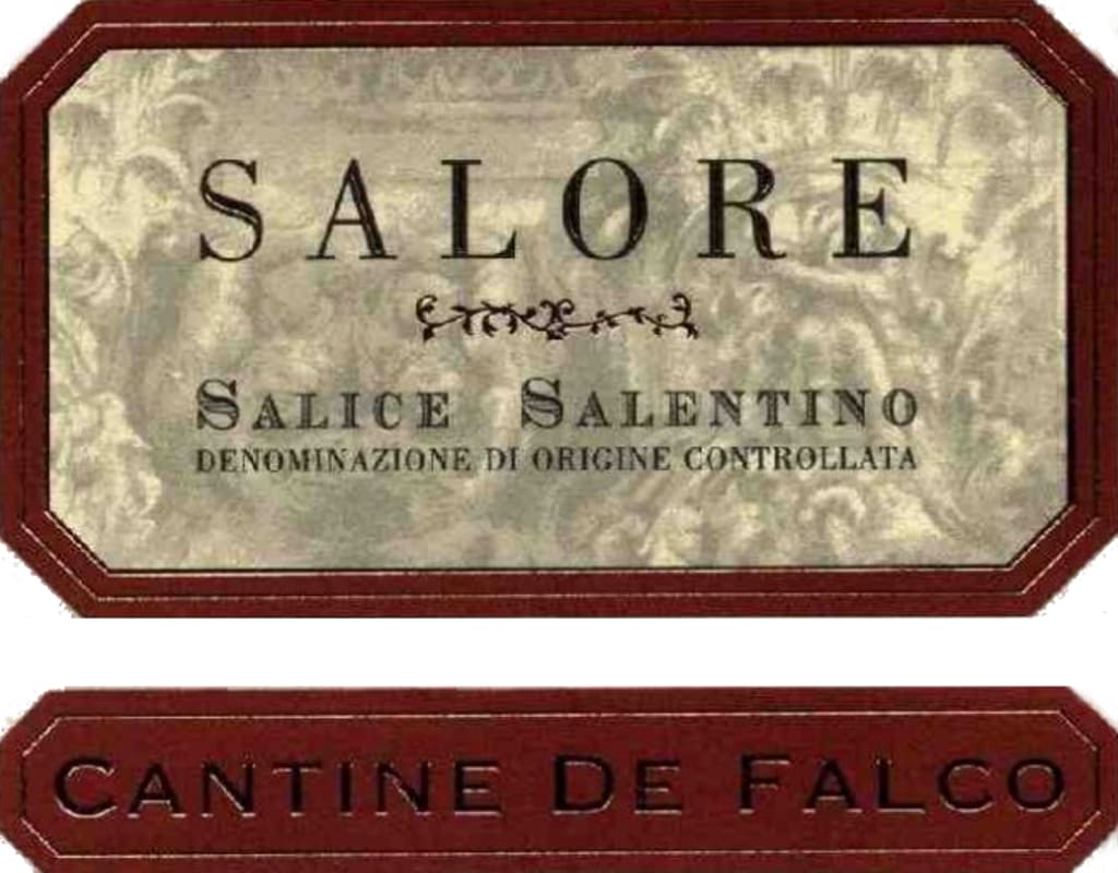 Cantine de Falco Salice Salentino Salore 2008 Front Label