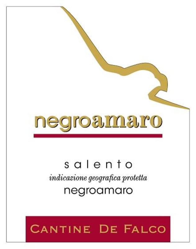 Cantine de Falco Salento Negroamaro 2014 Front Label