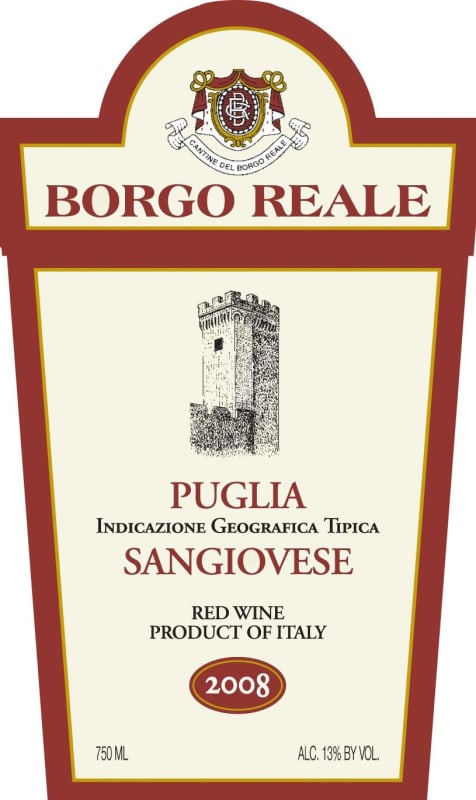 Cantine del Borgo Reale Sangiovese 2008 Front Label