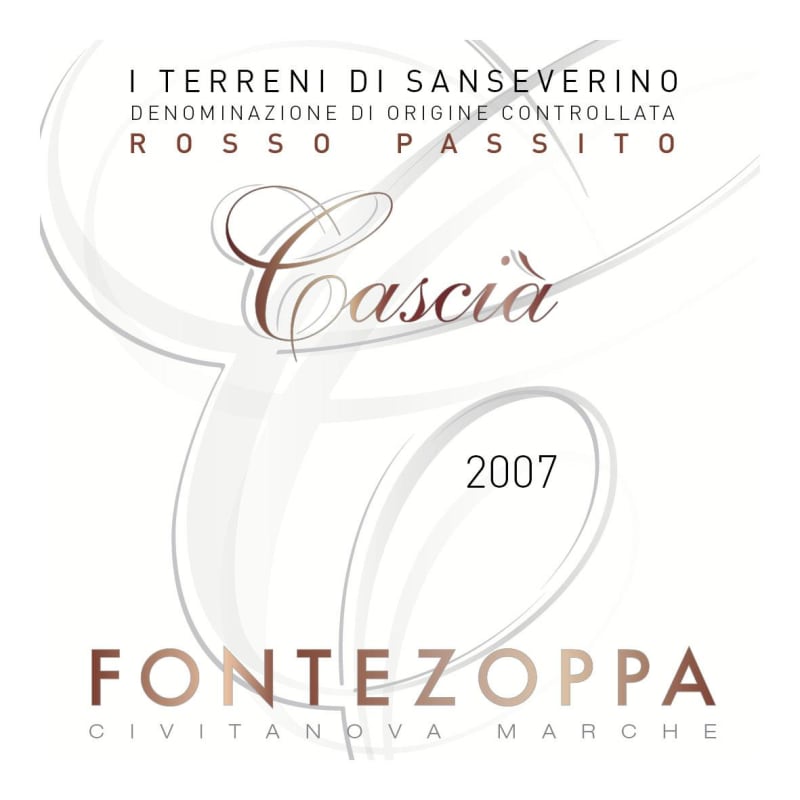 Fontezoppa Terreni di Sanseverino Cascia Passito Rosso 2007 Front Label