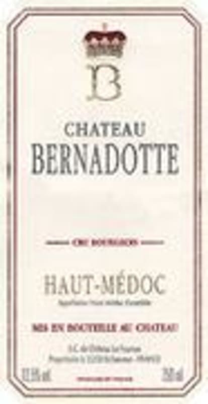 Chateau Bernadotte 1996 Front Label