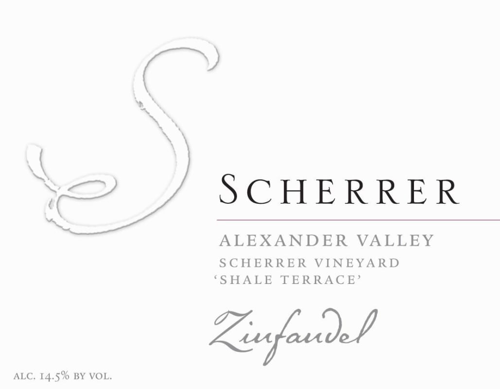 Scherrer Winery Shale Terrace Zinfandel 2014 Front Label