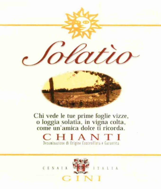 Cantine Gini Chianti Solatio 2013 Front Label