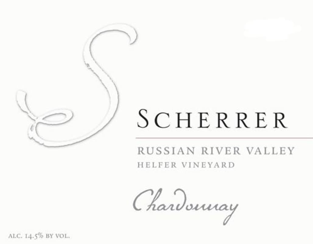 Scherrer Winery Helfer Vineyard Chardonnay 2012 Front Label