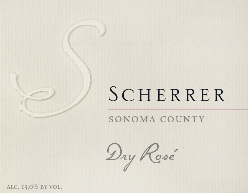 Scherrer Winery Sonoma County Dry Rose 2015 Front Label