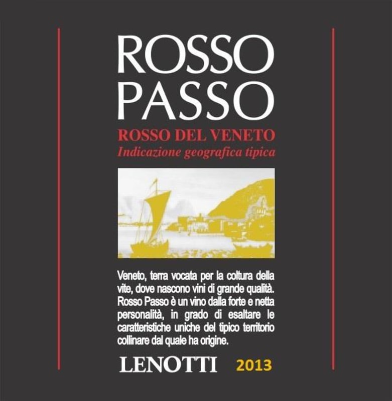 Cantine Lenotti Veneto Passo Rosso 2013 Front Label
