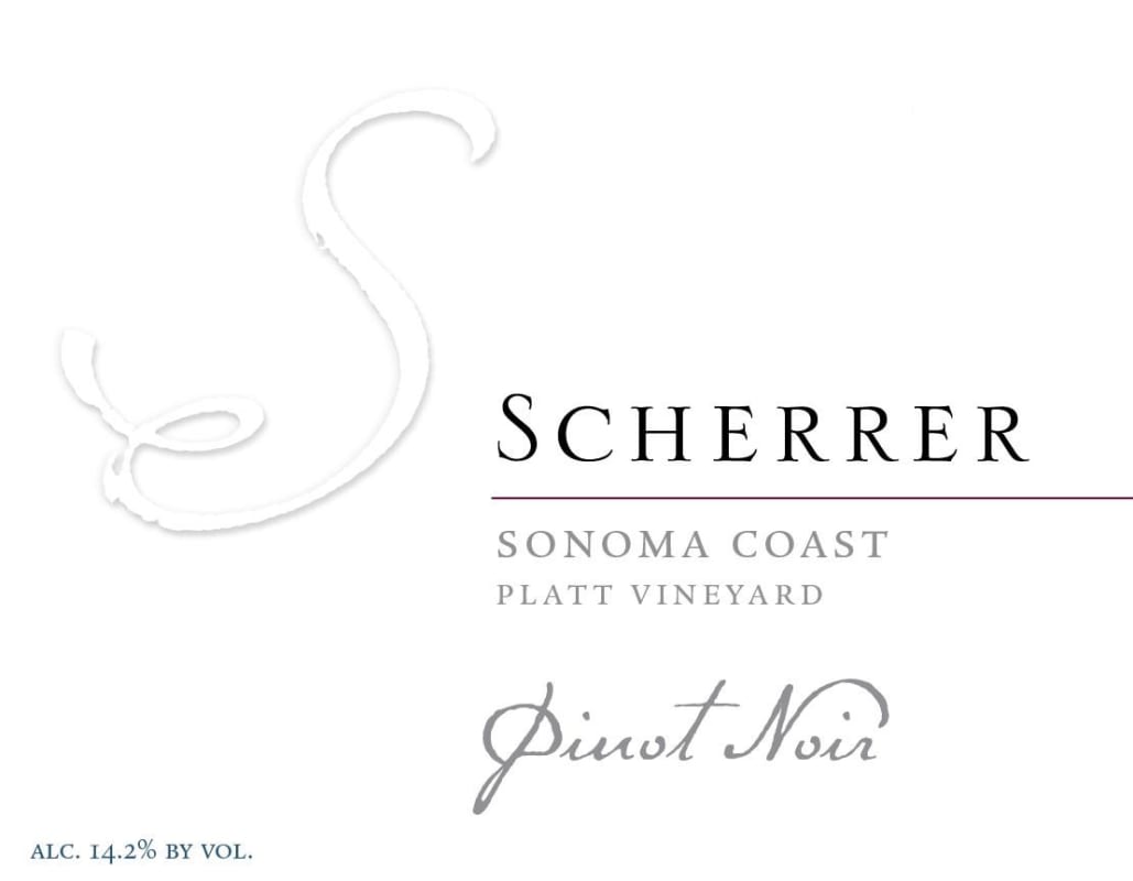 Scherrer Winery Platt Vineyard Pinot Noir 2008 Front Label