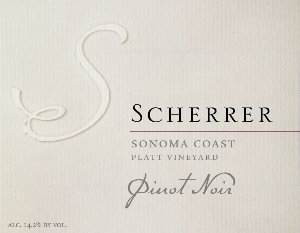 Scherrer Winery Platt Vineyard Pinot Noir 2011 Front Label