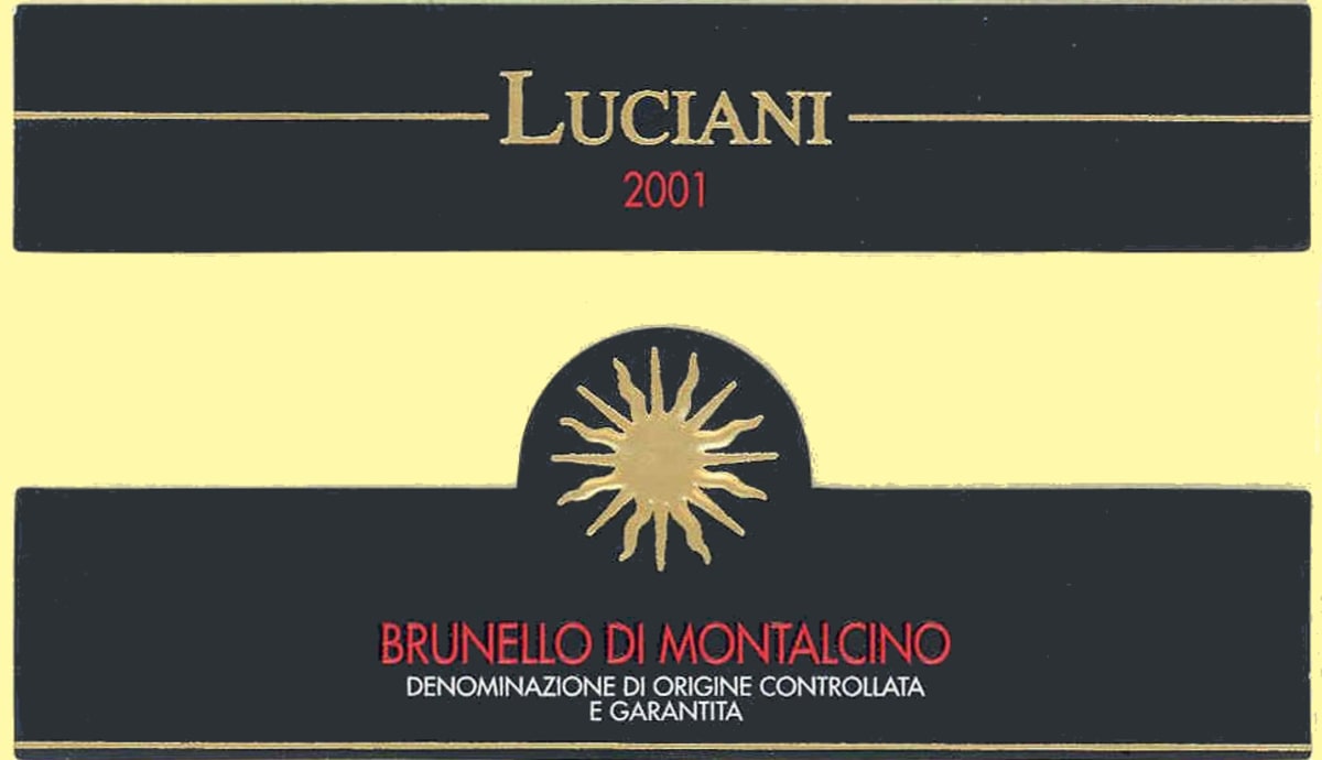 Cantine Luciani Brunello di Montalcino 2001 Front Label