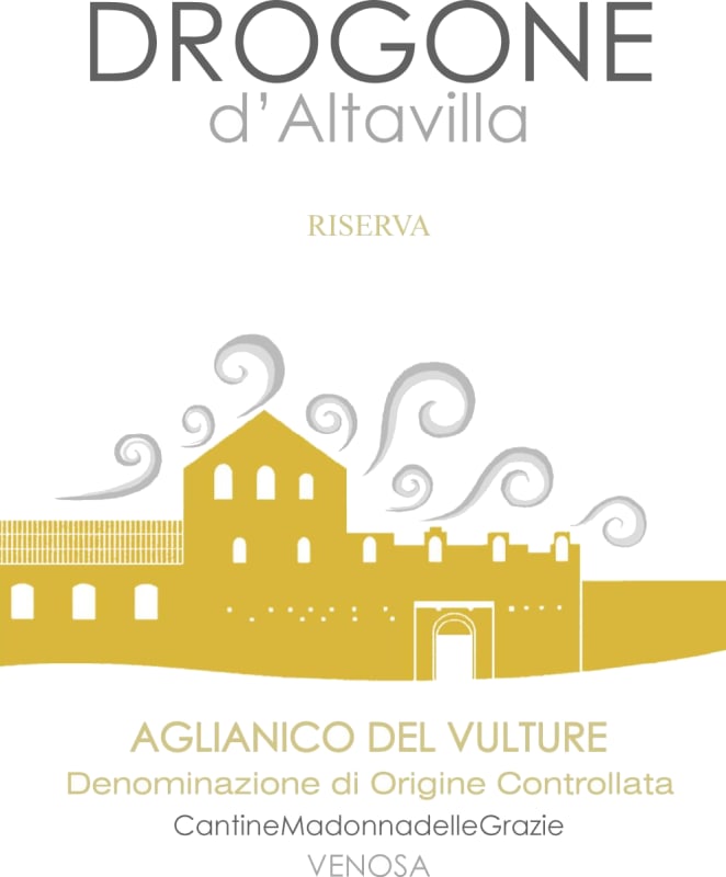 Cantine Madonna delle Grazie di Latorraca Guiseppe Aglianico del Vulture Drogone d'Altavilla Riserva 2008 Front Label