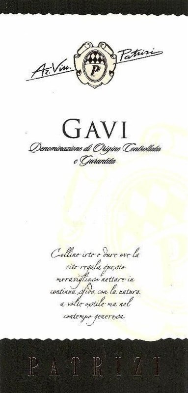 Cantine Manfredi Gavi Patrizi 2015 Front Label
