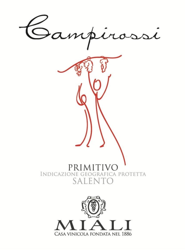 Cantine Miali Salento Campirossi Primitivo 2012 Front Label