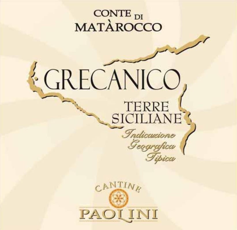 Cantine Paolini Terre Siciliane Conte di Matarocco Grecanico 2015 Front Label