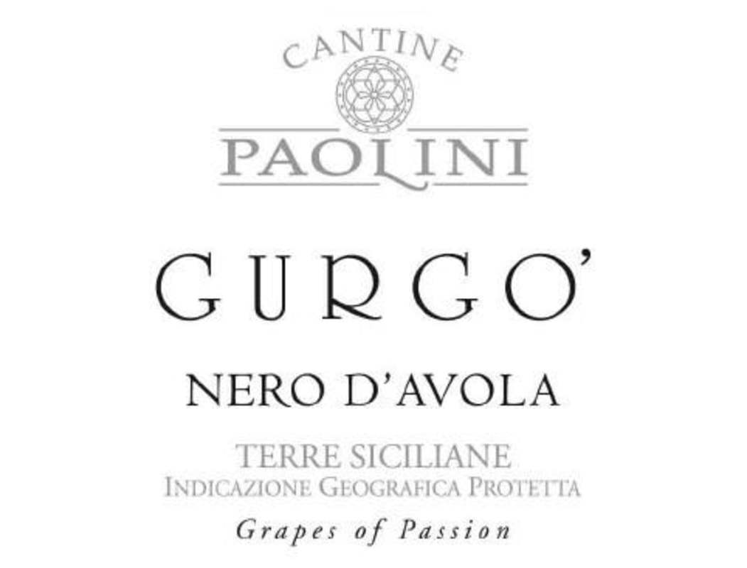 Cantine Paolini Sicilia Gurgo Nero d'Avola 2013 Front Label