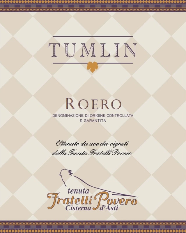 Cantine Povero Roero Tumlin 2012 Front Label