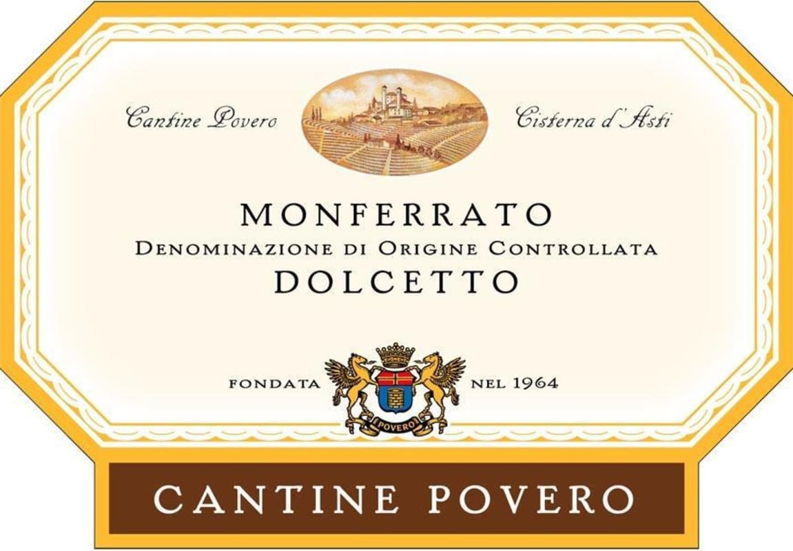 Cantine Povero Monferrato Dolcetto 2012 Front Label