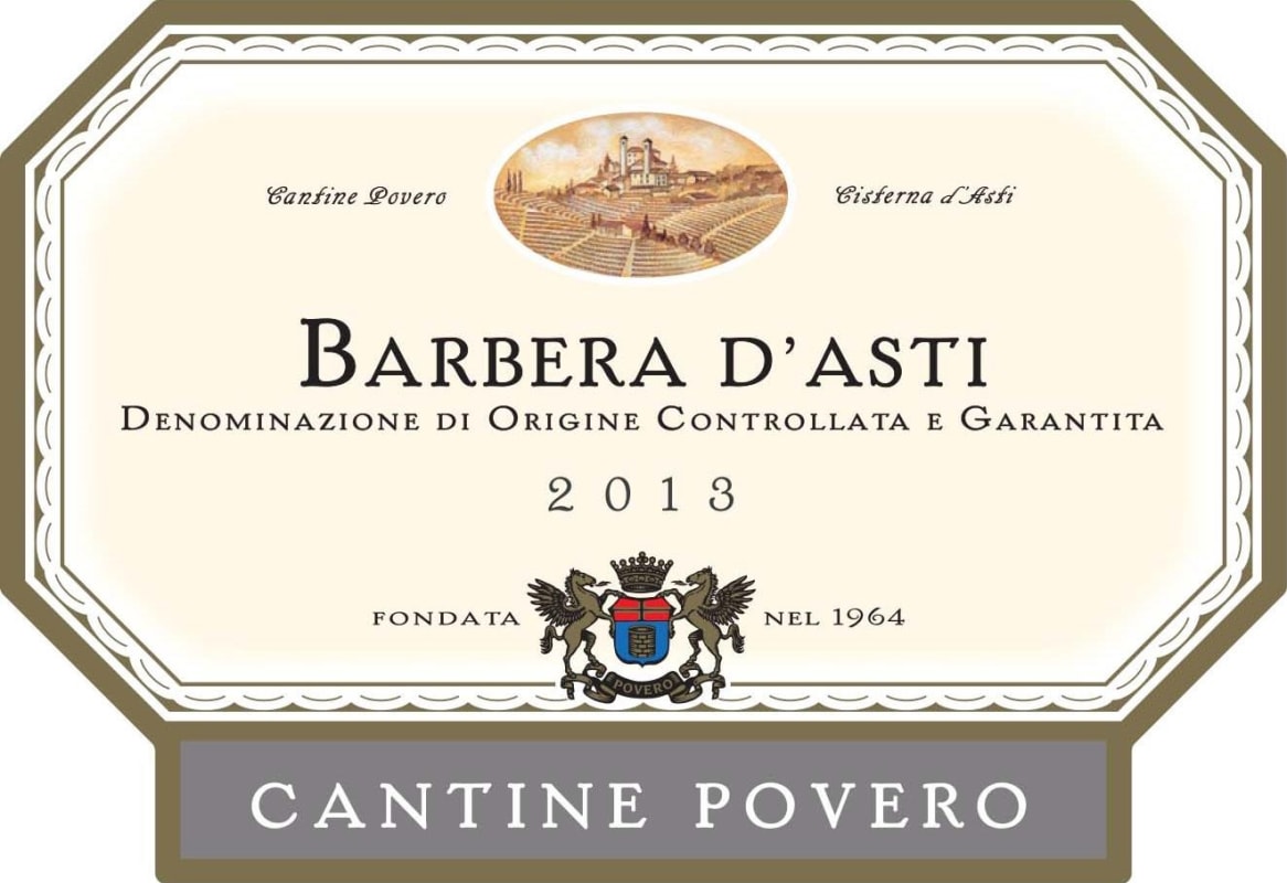 Cantine Povero Barbera d'Asti 2013 Front Label