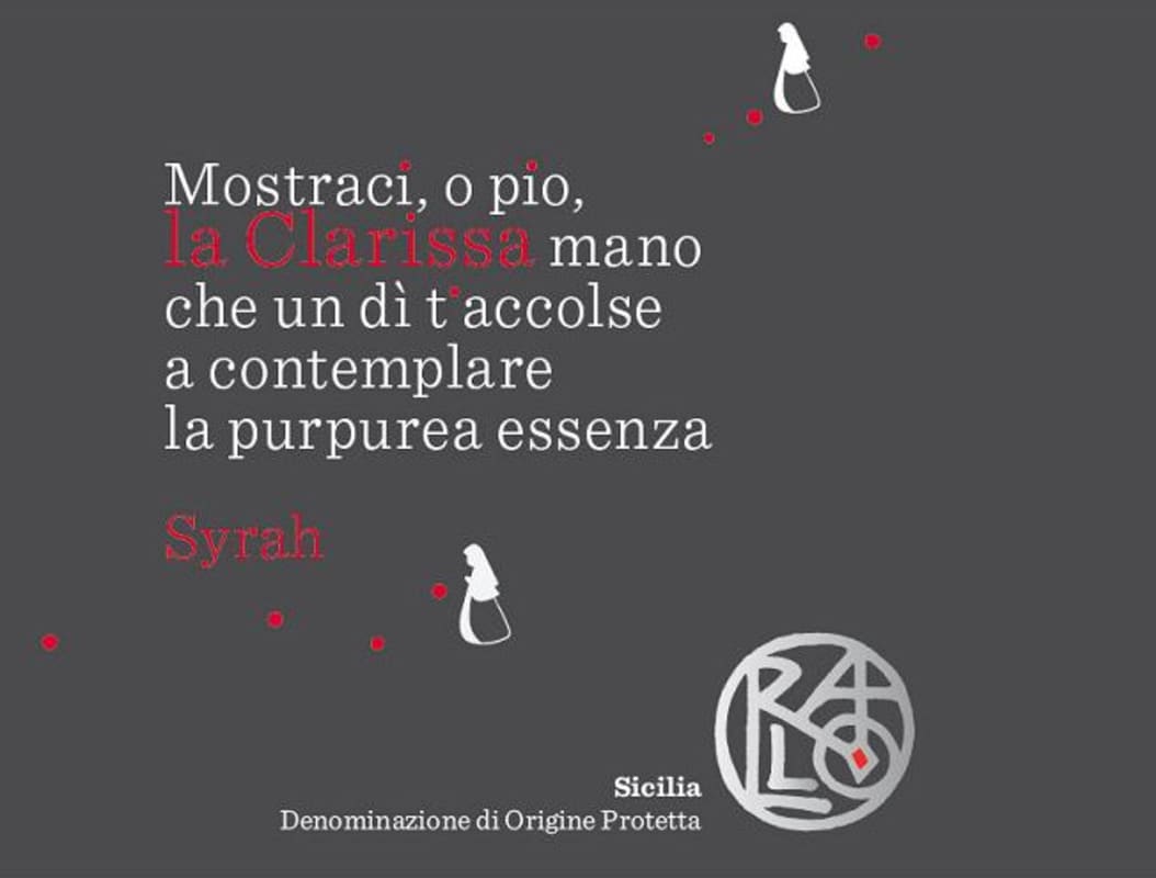 Cantine Rallo Sicilia La Clarissa Syrah 2012 Front Label
